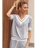 Gray women\'s tracksuit with short sleeves FK540 - Online store - Boutique